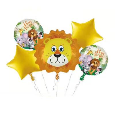 China Beauty Decorations Baby Birthday Party Foil Helium Balloons Fashion Cartoon Animal Zoo Theme Party Decoration for sale