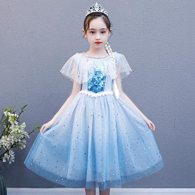 China Hot Frozen Girls Amazon Elsa Dress Frozen II Polyester Party Cosplay Dress Long Sleeve Winter Dress for sale