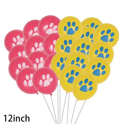 China 2021 New Latex Amazon Print Paw Pet Birthday Party Supplies Dog Birthday Leaves Pawty Balloons Banner for sale