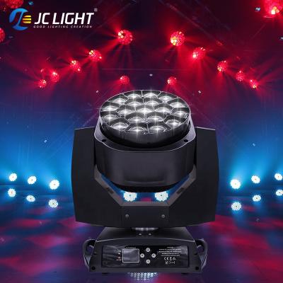 China 0~100% Dimmer Led Stage Lighting 19pcs Rgbw 4in1 Big Eyes Beam Moving Light 19x15w Zoom Wash Stage Dmx DJ Lights for sale