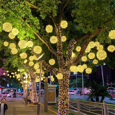 China Outdoor Decoration 20 30 40 50CM Globe Fairy String Lights Outdoor Rattan Ball Tree Christmas Decor Garden Wedding Party Hanging Garlands Lights for sale