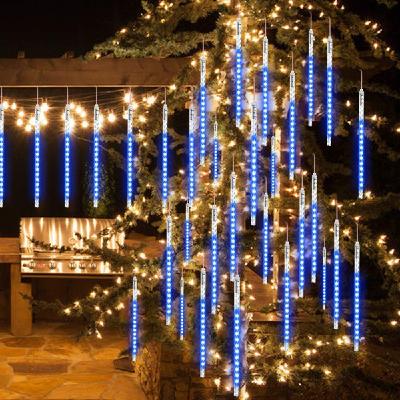 China Christmas Light Navidad Waterproof 50cm Meteor luces de navidad 8 Tube Holiday LED String Light For Garden Indoor Outdoor Wedding Party for sale