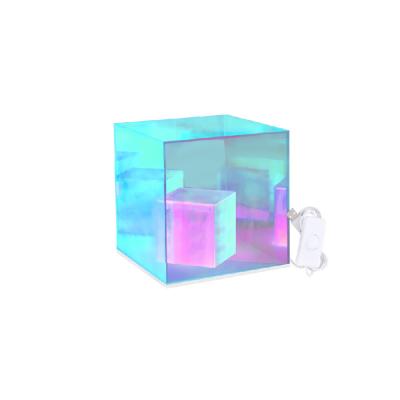 China Computer Magic Background Modern Hot Sale Box Nordic Colorful Led Muse Cube Lamp Acrylic Night Light Atmosphere Table Lamps for sale