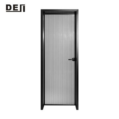 China Bathroom Modern Interior Glass Door Design Slim Swing Frame Aluminum Toilet Doors for sale