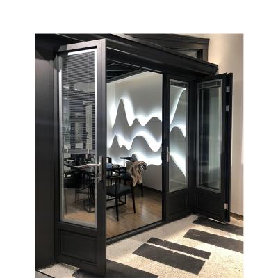 China Waterproof Exterior Aluminum Accordion Folding Double Glazed Patio Doors for sale