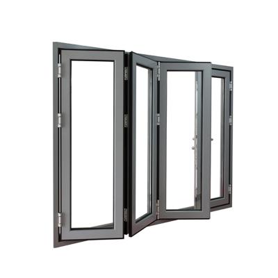 China Commercial Aluminum Glass Folding System Double Accordion Folding Windows for sale