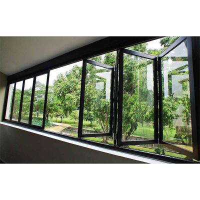 China Australia standard sounfproof double folding broken bridge double folding aluminum glass window for sale