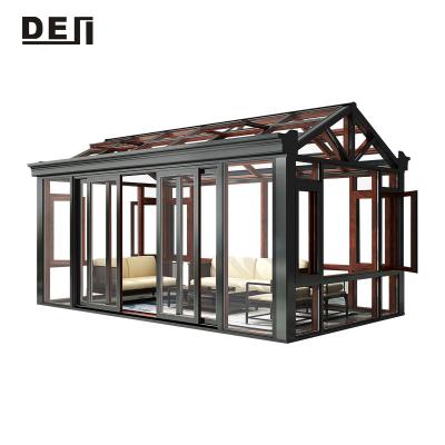 China Modern Prefab Aluminum Glass Room Solarium Garden View Free Standing Sunroom Kit for sale