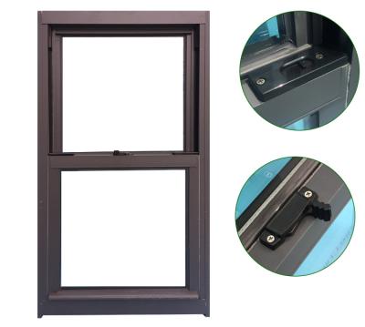 China Sliding DEJI Vertical Sliding Windows Aluminum Single Glass Double Hung Window for sale