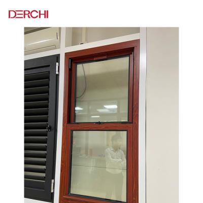 China Sliding Thermal Break Aluminum Single Double Hung Vertical Sliding Glass Window for sale