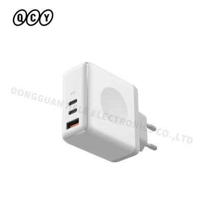 China UniversalÂ   QCY NEW 65W GaN Type-C AU Brand 2021 Universal EU R-U USA Charging Wall Charger Palladium Fast Charger 3 Ports Wall Charger for sale