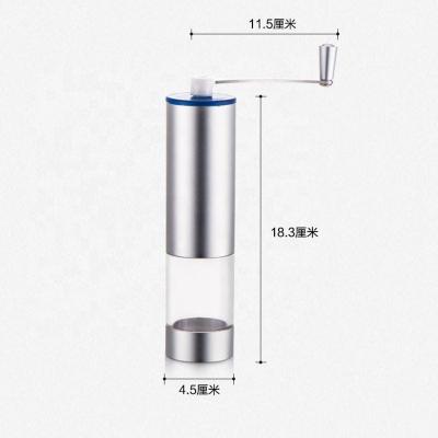 China 1-4 stainless steel manual grinder hand grinder portable coffee silm coffee factory direct sales people ceramic aluminum core for sale