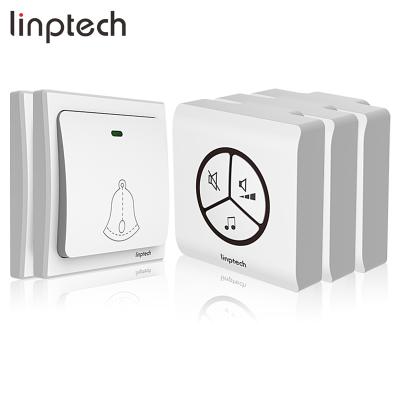 China Modern Linptech G1 Wireless Doorbells with Multiple Receivers UK Plug in 300 Meters with 2 Band Doorbell Switch for sale