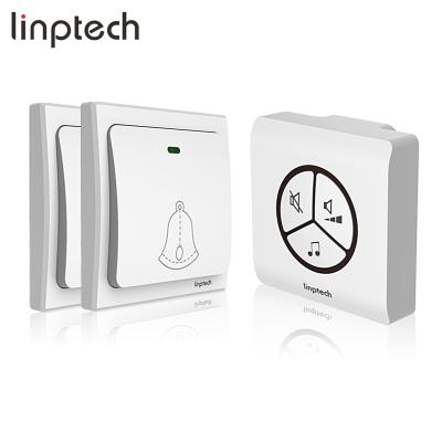 China Linptech G1 modern wireless door bell for restaurant UK socket with 2 transmitters and 1 receiver for sale