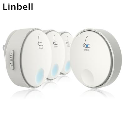 China Modern Linbell G2 Hotel Doorbell with Do Not Touch Wireless UK Plug with 1 Transmitter and 3 Receivers for sale