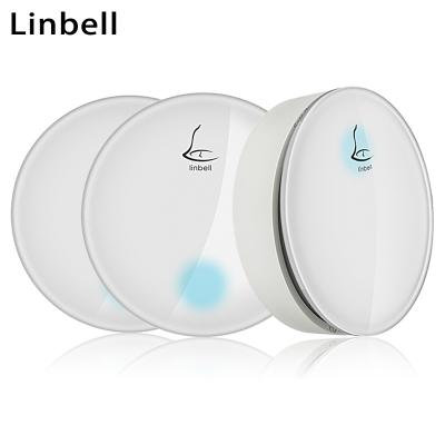 China Linbell G3 Modern Wireless Doorbell Kit with Flashing Light USA Plug with 1 Transmitter and 2 Receivers for sale