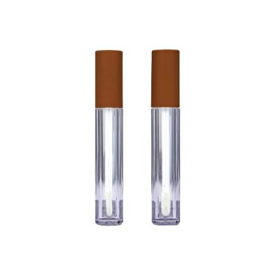 China Wine Color Disposable Makeup Tools Logo Customized Cylinder Lip Gloss Container Unique Design Plastic Lip Gloss Tubes for sale