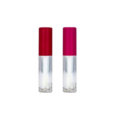 China Disposable Skin Care Rose Red Color Makeup Tools Lip Gloss Containers Tube Screen Printing Plastic Empty Lip Gloss Tube for sale