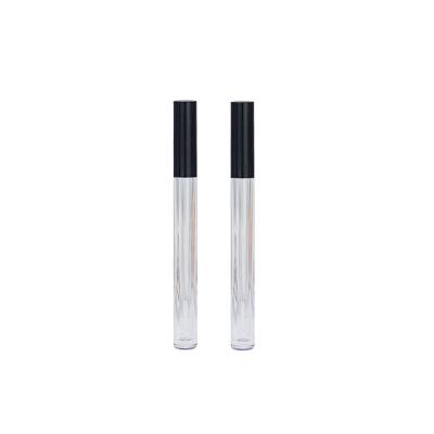 China Disposable Single Empty Plastic Matte Round Shape Lip Gloss Cosmetic Black Lip Gloss Tube Packaging for sale