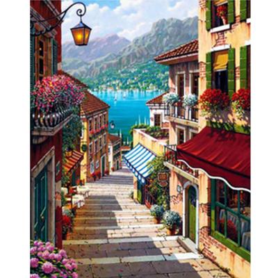 China New 5D DIY Diamond Painting Street Landscape Painting Religious Figure Home Decor Wall Painting for sale