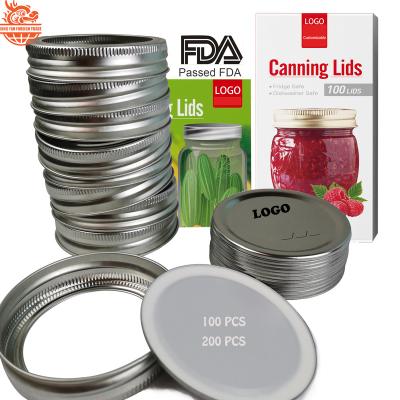 China Non Spill Free Design Box Lids 70 Wide Mouth Band 86 Canning Mason Jars Lids Bands Regular Mouth OEM for sale