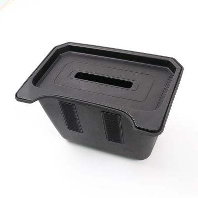 China Prevent Storage Box From Slipping Around Creease Tesla Model Y Rear Center Control Organizer Storage Box 2nd Row Interior Accessories Trash Can Garbage Container for sale