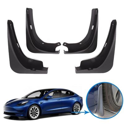 China Splash Guards Damper Kit Creeaes Front Rear Matte Black Mud Flaps Splash Guards Damper Kit For Tesla Model 2017-2022 3 for sale