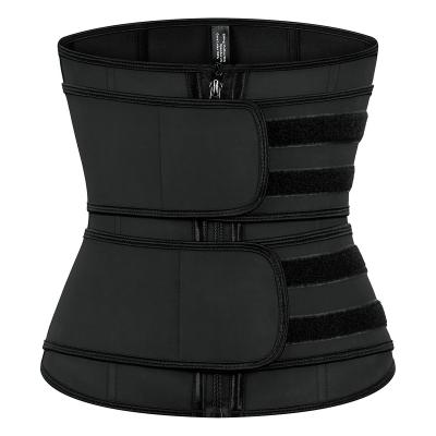 China New Style Viable Logo Costom Shaper Removable Belt Corset Two Layers Women Slimming Latex Waist Trainer for sale