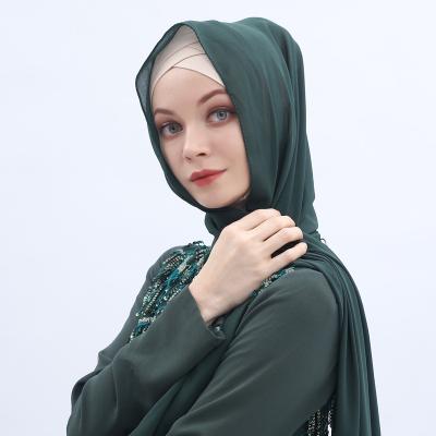 China New Design Plain Dyed Malaysia Chiffon Muslim Hijab Women Sheer Color Fold Scarf for sale