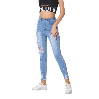 China Wholesale Women's Elastic Thin Skinny Women's Jeans Breathable Pants High Waist Gaiters jeans de mujer for sale