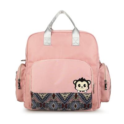 China Multifunctional luxury fashionable backpack changing anti-theft diaper mom pink diaper bag travel diaper bag for sale