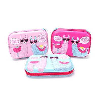 China portable child Eva Cartoon Pattern With Zipper Eva Girl Pencil Case Chinese factory sale school 1680D+EVA+velet for sale