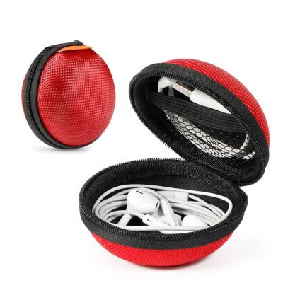 China factory 1680D+EVA+velet custom portable round Eva Box Carrying Earphone Case directly small for sale