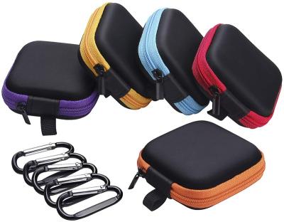 China Carry Storage Case Portable Cheap EVA Earphone Cable Rectangular Carrying Case with Carabiner for sale