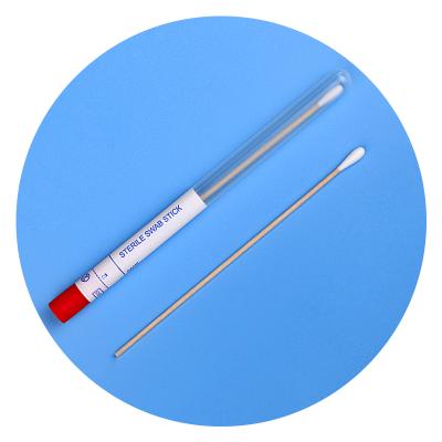 China Lab Medical Disposable Wooden Stick Cotton Swab Sterile Sample Collection, Sterile Cotton Tip Swab Tube for sale