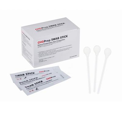 China Disposable Skin Degermination Chg Applicator 2% CHG Foam Sterile Swab Stick For Surgical Skin Preparation for sale