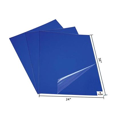 China Cleanroom 30 Layer Low Density PE Peelable Dust Cleaner Dust Remover Sticky Mat 24x36 Inch for sale