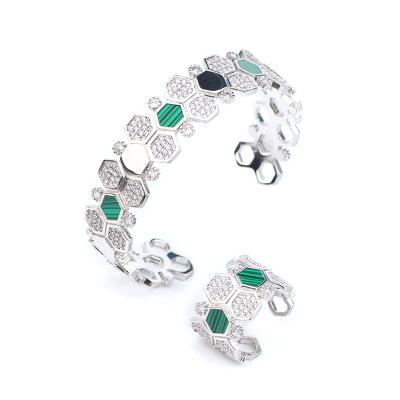 China FASHIONABLE Indian Green Gold Thin Layer Adjustable Cuff Bangle Bracelets&bangles from Diamond Jewelry for sale