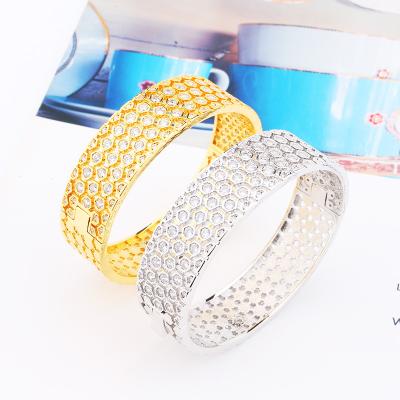 China Fashionable Wedding Thin Gold Full Diamond Bangle Women Bracelets Silver Bangles & Bangles For Gift for sale