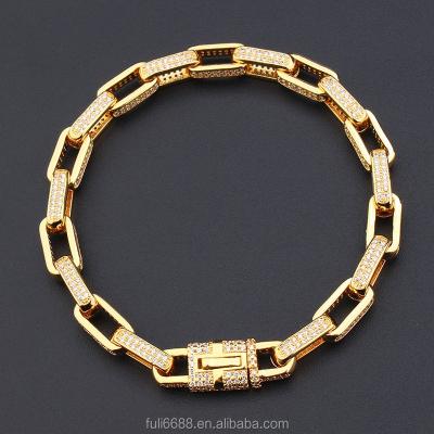 China Luxury Simple Chain Bracelet Hiphop China 18k Gold Hand Charm Bracelet Jewelry Wholesale for sale