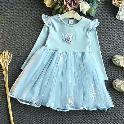 China Girls Plus Size Elsa Snow Queen Dress Cosplay Costumes Halloween Birthday Party Fancy Dress for sale