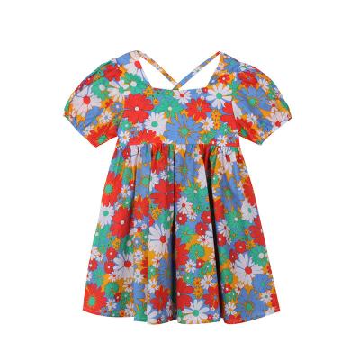 China Kids plus size than girl dress kids clothes bridesmaids dress with floral print custom wholesale seller designers summer kids wear big size for sale