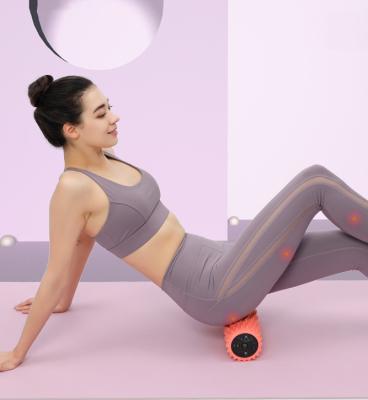 China Luxury Rechargeable Electric Foam Roller Yoga USB Massage Full Column Stretching Body Exerciser Yoga Column for sale