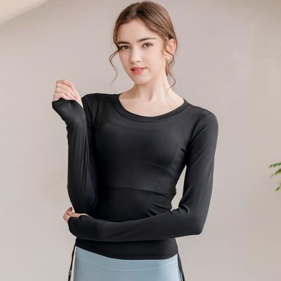 China New Gym Workout Fitness Breathable Full Sleeve Sportswear Wholesale Sexy Short Yoga Tops Women for sale