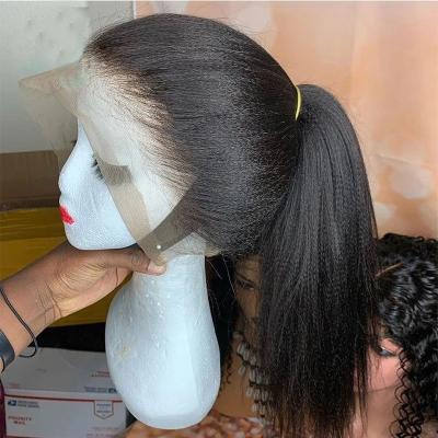 China Yaki 13x4 13x6 Lace Front Wig,100% Human Hair Color Yaki Lace Front Wig,Wholesale Curly Straight Lace Wig For Black Women for sale