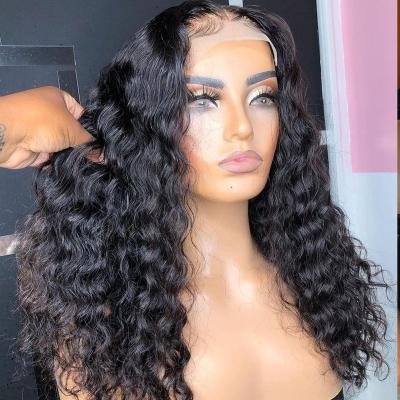 China Deep Wave T Frontal Wigs For Black Women, Pre Plucked Curly T Part Wig Hair, 100 Remy Brazilian Deep Wave Lace Headband Wig Sell Online for sale