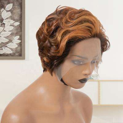 China Pixie Cut Wig Cheap Colored Pixie Lace Frontal Wig,Brazilian Bob Wig Piece,Short Pixie Lace Frontal Wig For T Hair Color Women for sale