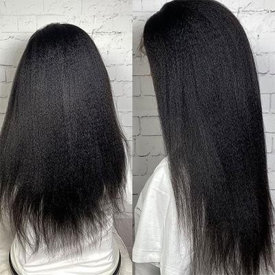 China Yaki Pre Plucked Curly Straight Lace Front Wig, Virgin Cuticle Aligned Hair Upart Wig, Remy Wig U Part Wigs For Black Women for sale