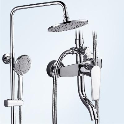 China With Diverter High Grade Copper Shower Suit Cold And Hot Water Shower Set Home Bathroom Facilities Shower Faucet for sale