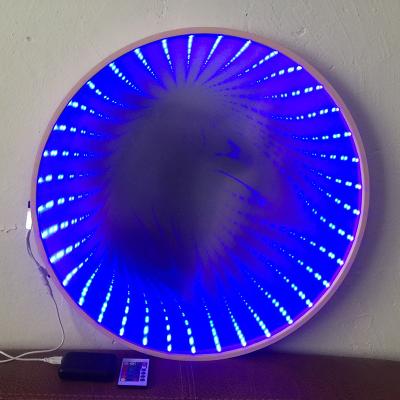 China Modern Factory Customized Newcomers 3D Led Night Light RGB Color USB Acrylic Table Lamp Decorative Infinity Led Mirror Lamps for sale